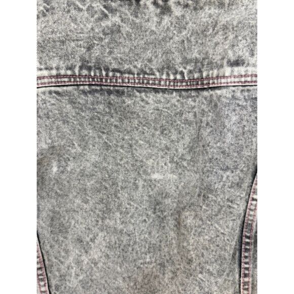 80s Vintage S.B. Blues Cropped Acid Wash Denim Jacket – Pink Stitching Size SM - Picture 2 of 5